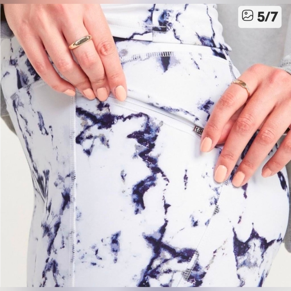 Nwot Old Navy Power Soft Light Marble Print Leggings Size XXL - Picture 4 of 10